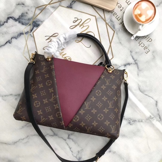 Louis Vuitton Monogram Canvas original V TOTE MM M43949 Bordeaux Red