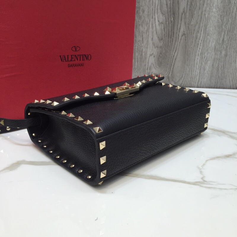 VALENTINO Rockstud leather cross-body bag 76357 black