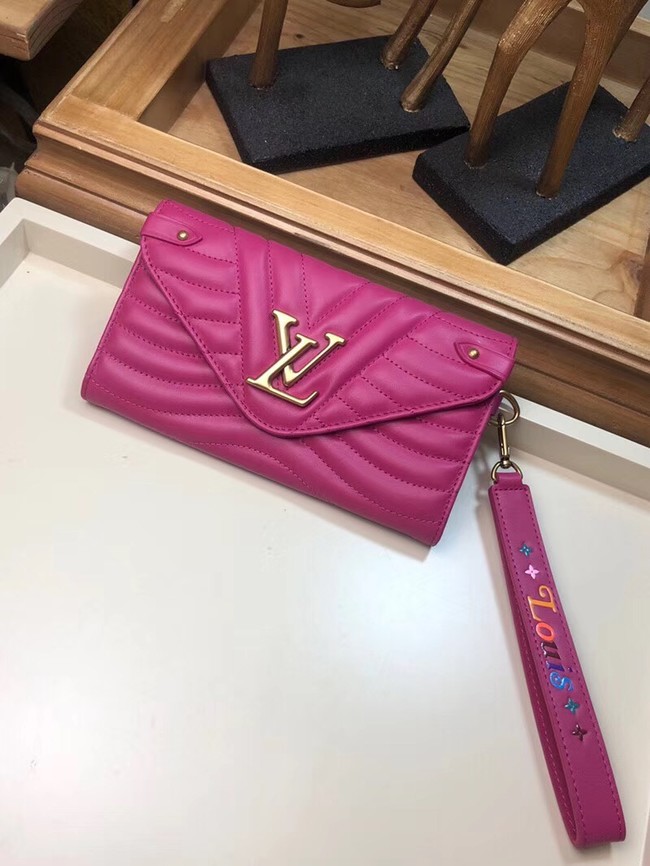 LOUIS VUITTON NEW WAVE LONG WALLET M63298 Peach red