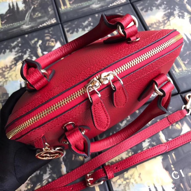 Gucci GG Leather Tote Bag 449661 red