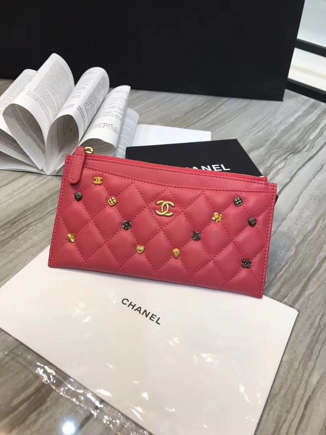 Chanel Lambskin & Gold-Tone Metal A81797 Pink