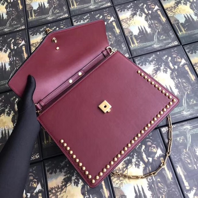 Gucci GG NOW medium top handle bag A466434 Burgundy