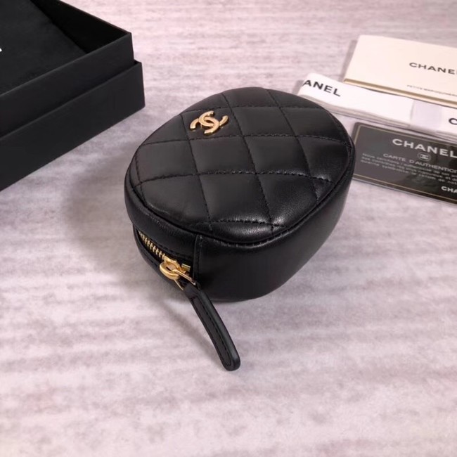 Chanel Coin Purse Lambskin & Gold-Tone Metal A68995 black