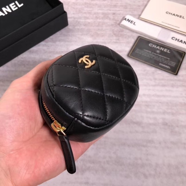 Chanel Coin Purse Lambskin & Gold-Tone Metal A68995 black