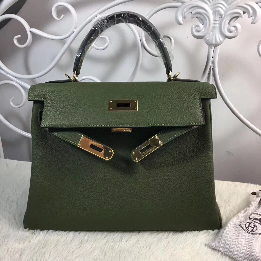 Hermes Birkin Tote Bag Original Togo Leather BK35 Deark Green