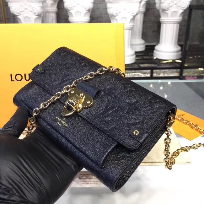 Louis vuitton original mongram empreinte CHAIN WALLET M63399 Noir