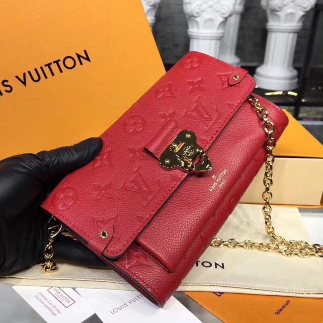 Louis vuitton original mongram empreinte CHAIN WALLET M63399 RED