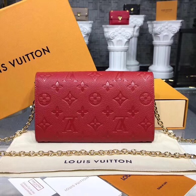 Louis vuitton original mongram empreinte CHAIN WALLET M63399 RED