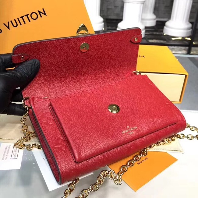 Louis vuitton original mongram empreinte CHAIN WALLET M63399 RED