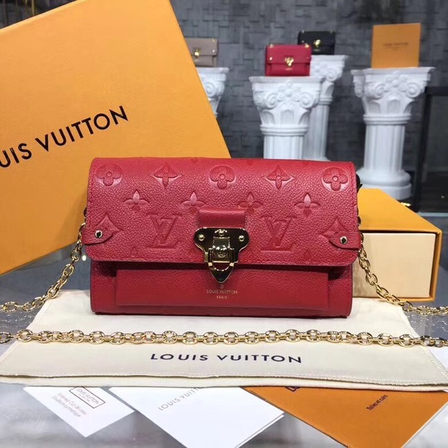 Louis vuitton original mongram empreinte CHAIN WALLET M63399 RED