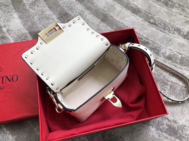 VALENTINO Rockstud leather cross-body bag 04235 white