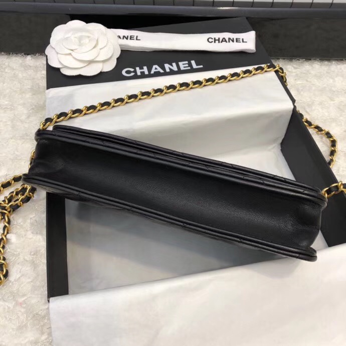 Chanel Wallet on Chain Lambskin & Gold-Tone Metal A81618 Black