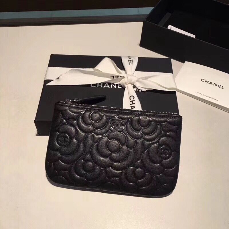 Chanel Sheepskin Leather 2256 Wallet Black