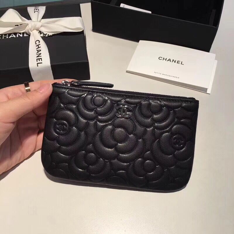 Chanel Sheepskin Leather 2256 Wallet Black