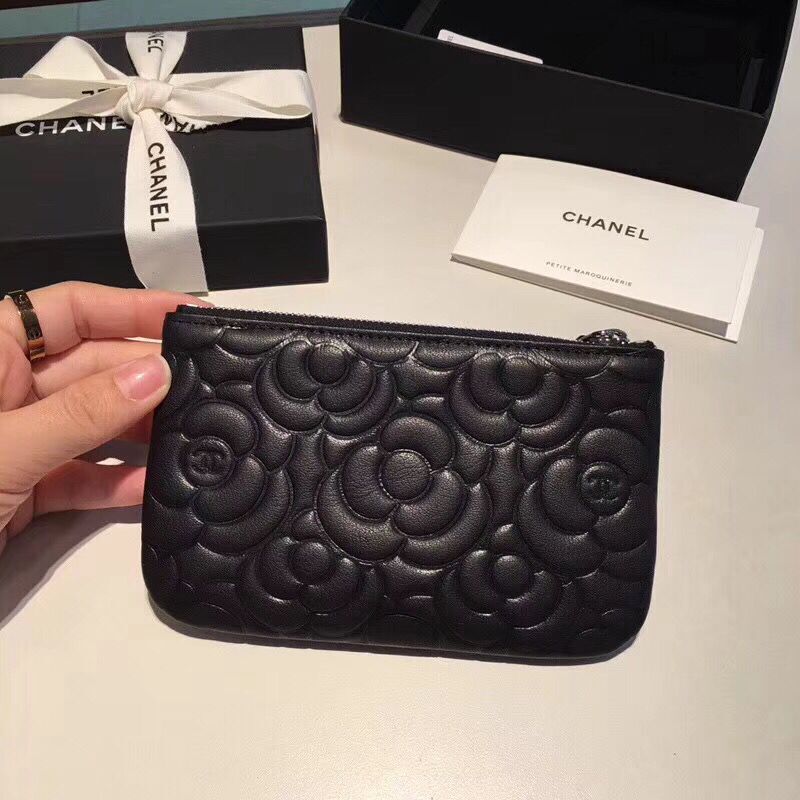 Chanel Sheepskin Leather 2256 Wallet Black