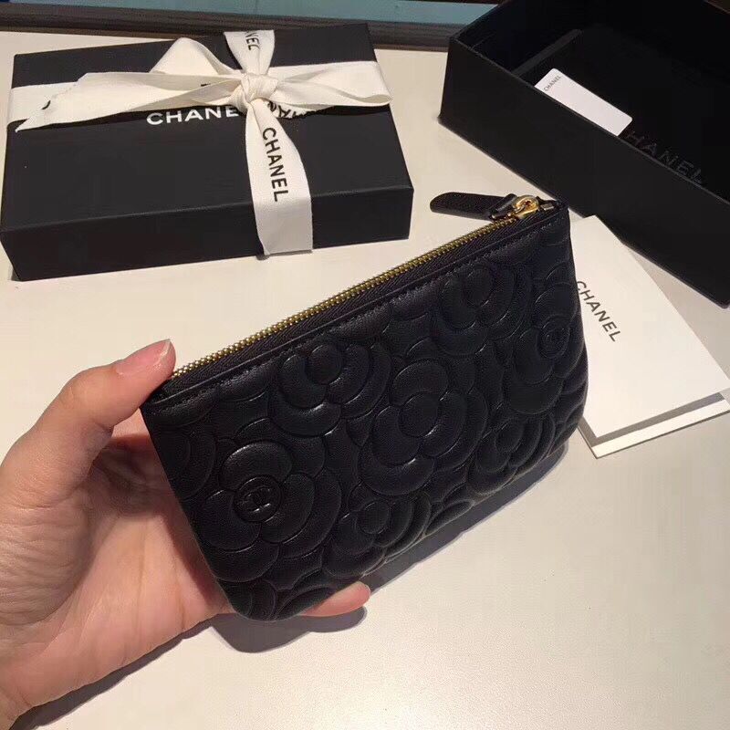 Chanel Sheepskin Leather 2256 Wallet Black