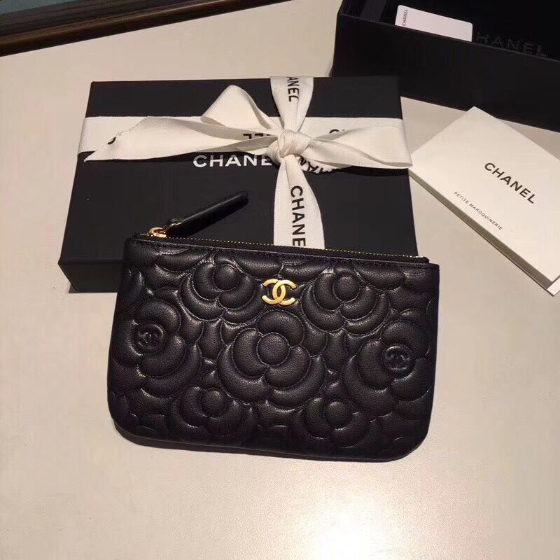 Chanel Sheepskin Leather 2256 Wallet Black