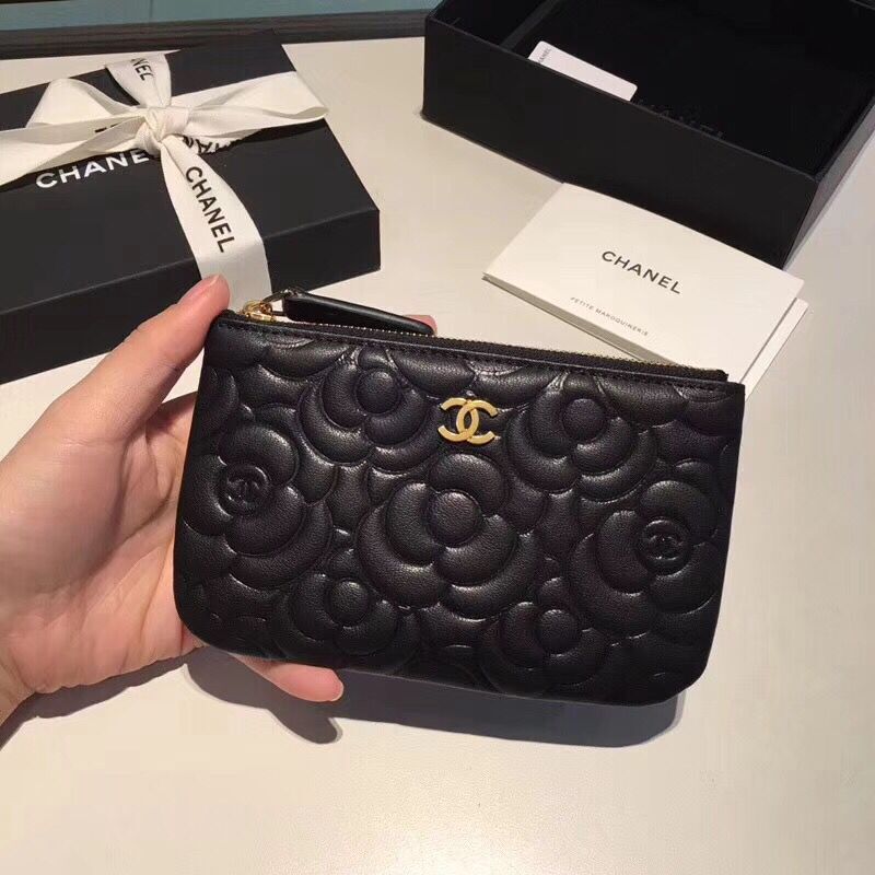 Chanel Sheepskin Leather 2256 Wallet Black