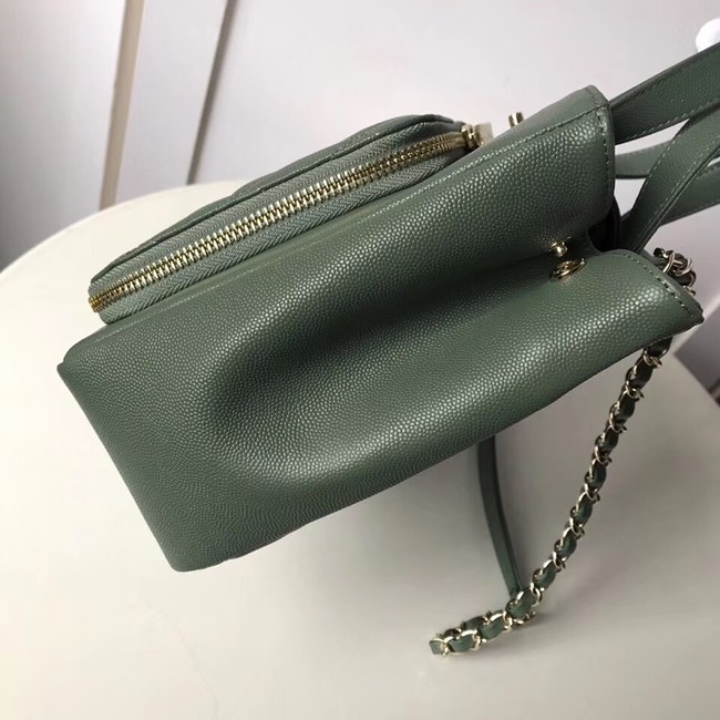 CHANEL Shopping Bag Grained Calfskin & Gold-Tone Metal A93794 green