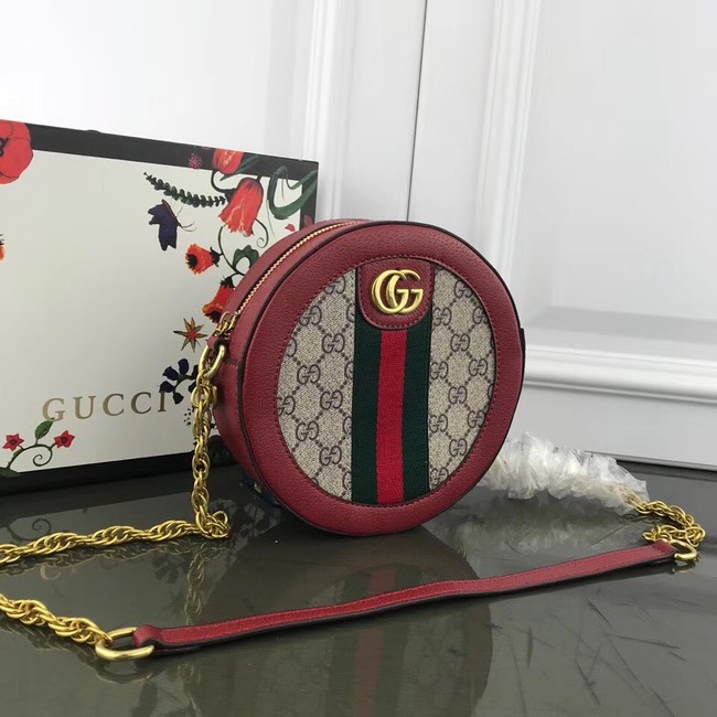 Gucci Ophidia mini GG round shoulder bag 171285 red