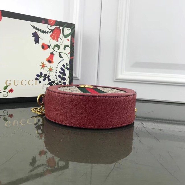 Gucci Ophidia mini GG round shoulder bag 171285 red