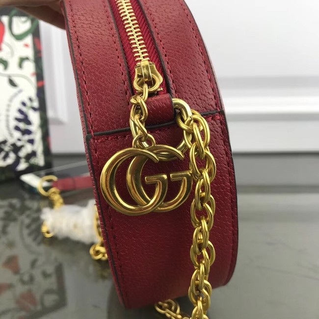 Gucci Ophidia mini GG round shoulder bag 171285 red