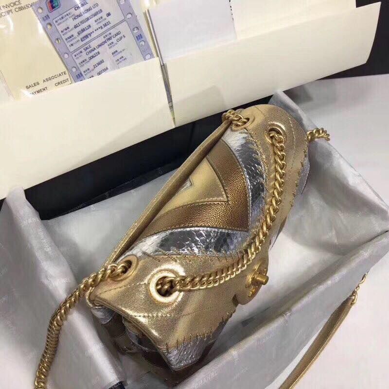 CHANEL Flap Bag Original Leather 1112 Gold