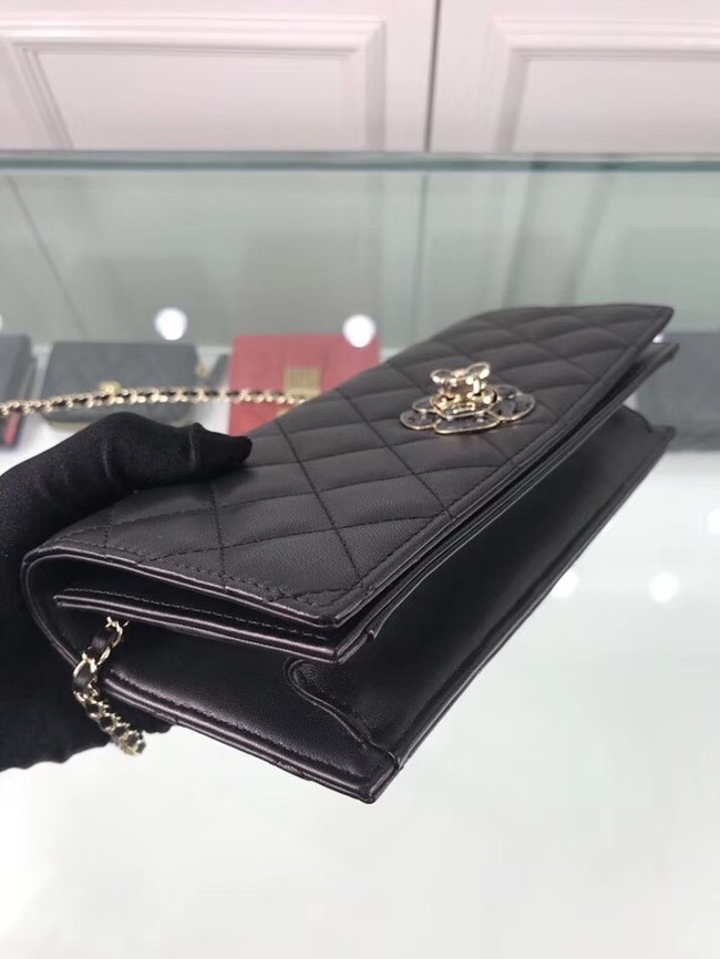 CHANEL Clutch Lambskin & Gold-Tone Metal A94575 Black