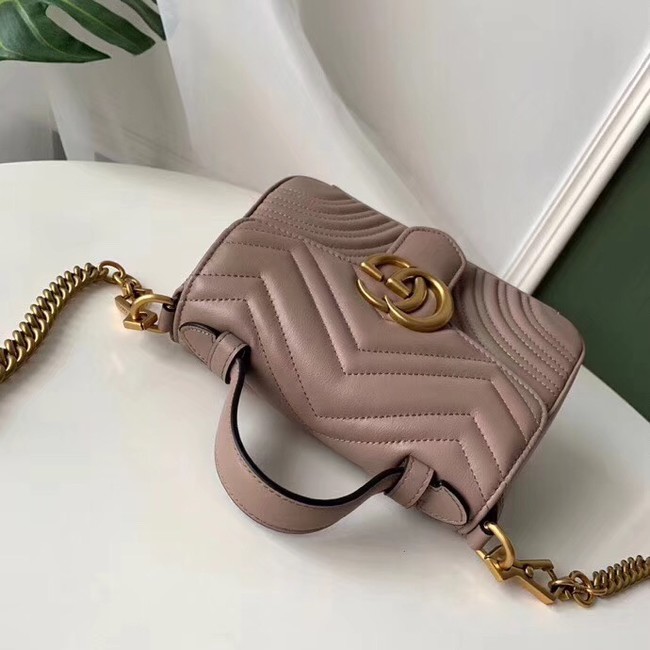 Gucci GG Marmont mini top handle bag 547260 Dusty pink