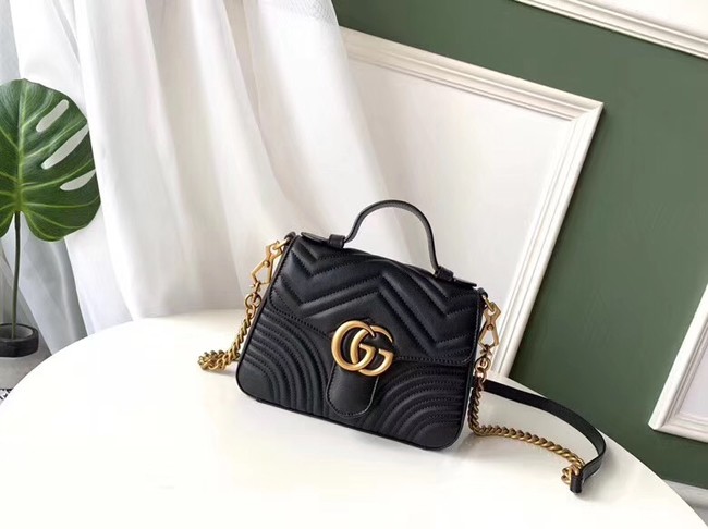 Gucci GG Marmont mini top handle bag 547260 black