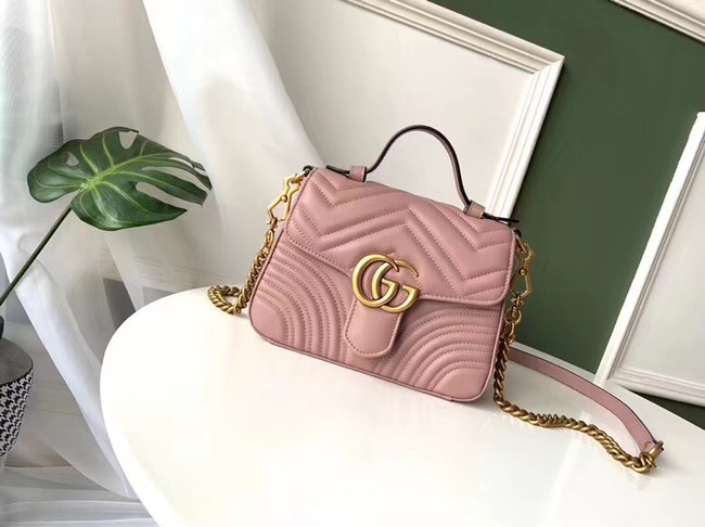 Gucci GG Marmont mini top handle bag 547260 pink