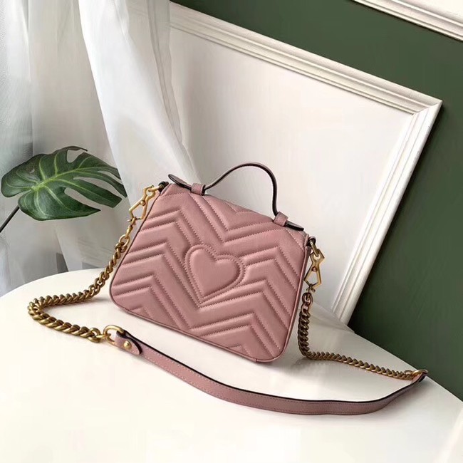 Gucci GG Marmont mini top handle bag 547260 pink