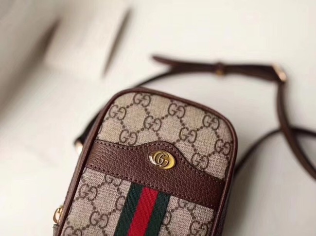 Gucci GG canvas mini shoulder bag 546595 brown