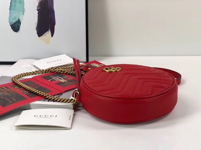 Gucci GG Marmont mini round shoulder bag 550154 red