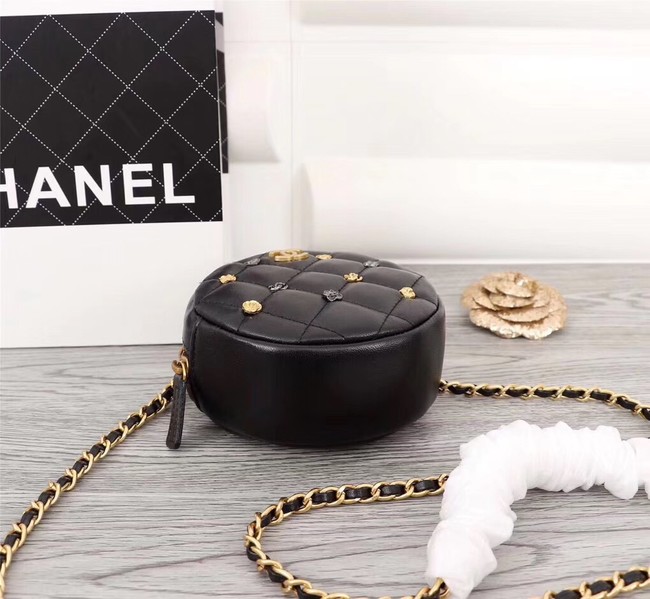 Chanel Wallet on Chain Lambskin & Gold-Tone Metal A8153 Black