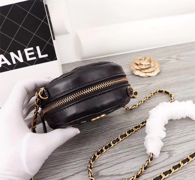 Chanel Wallet on Chain Lambskin & Gold-Tone Metal A8153 Black