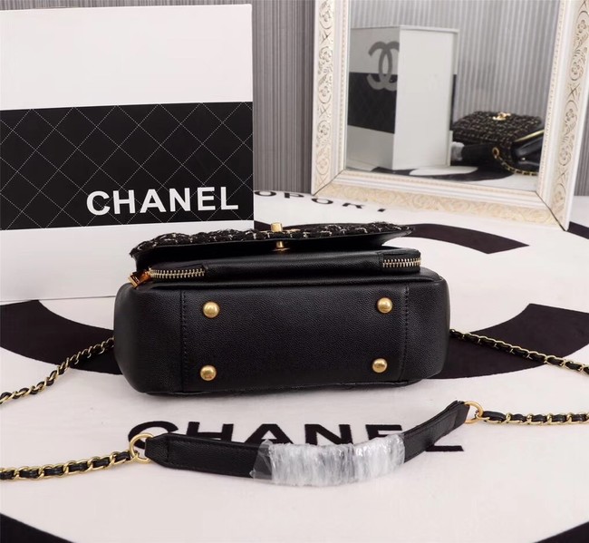 Chanel Calfskin Leather tote Bag 85583 black