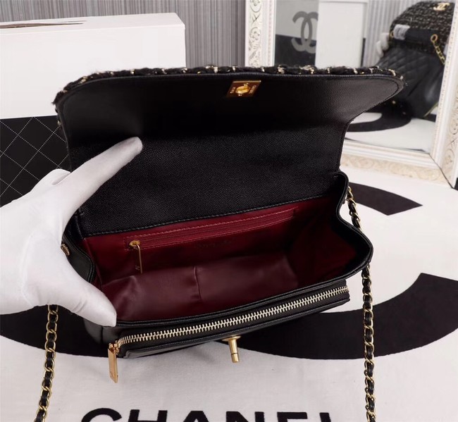 Chanel Calfskin Leather tote Bag 85583 black