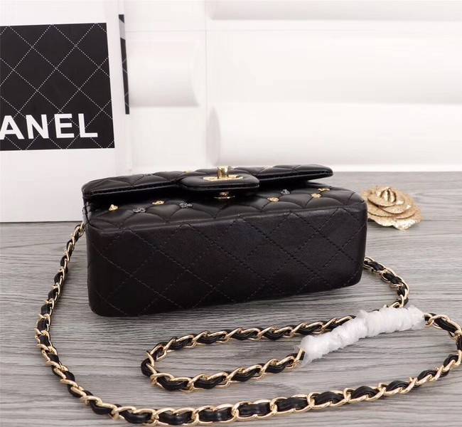 Chanel Classic Sheepskin Leather cross-body bag A1116 black Gold-Tone Metal