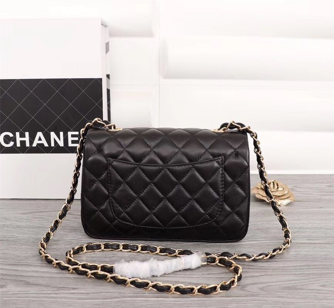 Chanel Classic Sheepskin Leather cross-body bag A1116 black Gold-Tone Metal