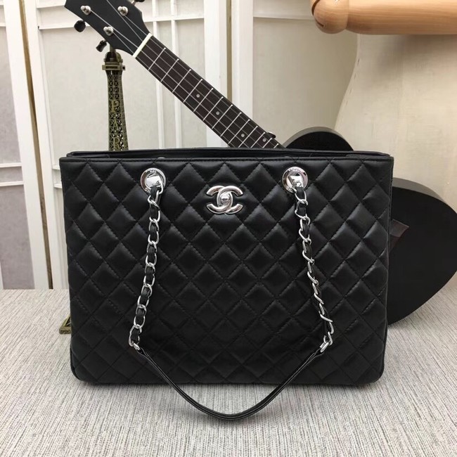 Chanel SHOPPING TOTE 35769 black silver-Tone Metal