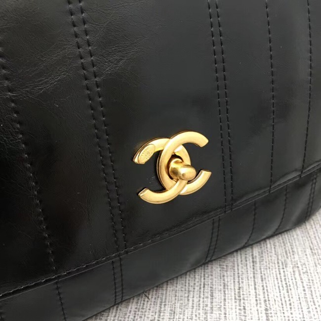 Chanel Shoulder Bag 33659 Gold-Tone Metal black