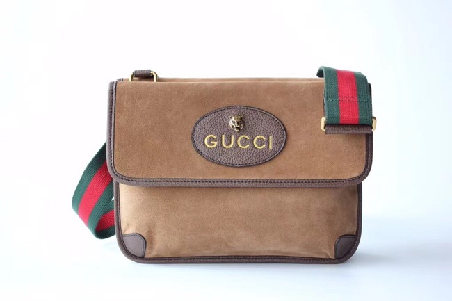 Gucci GG Supreme messenger bag 495654 Chestnut suede