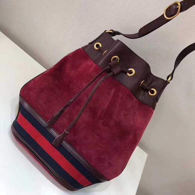 Gucci GG canvas Shoulder Bag 540457 red suede