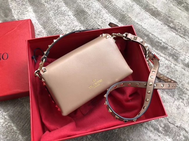 VALENTINO Rockstud leather cross-body bag 04235 apricot