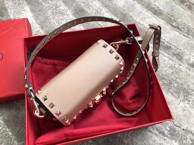 VALENTINO Rockstud leather cross-body bag 04235 apricot