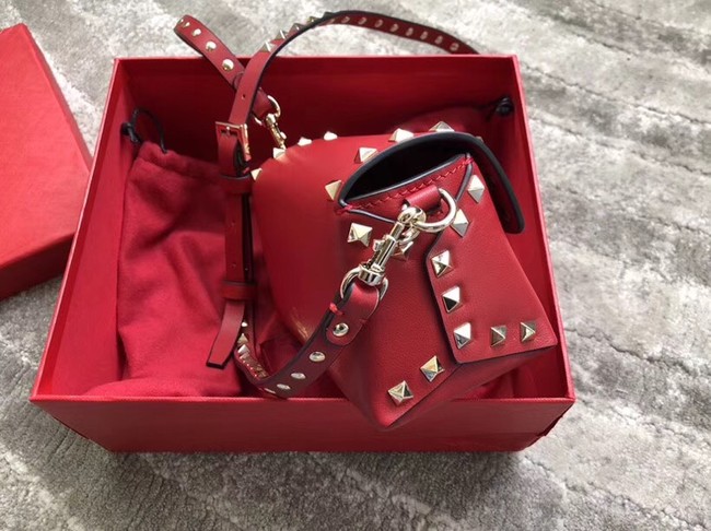 VALENTINO Rockstud leather cross-body bag 04235 red