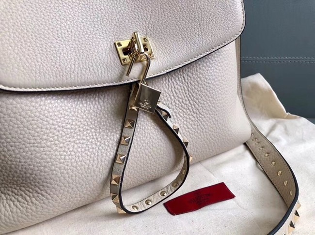 VALENTINO Rockstud leather tote 4987 off-white