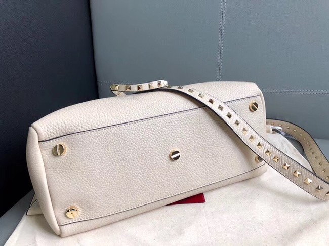 VALENTINO Rockstud leather tote 4987 off-white