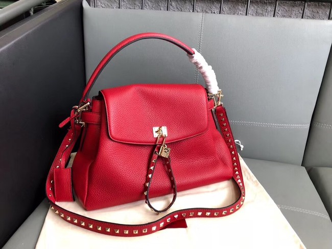 VALENTINO Rockstud leather tote 4987 red